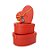 Kit Caixa Papel Rígido Coração Vermelho com Laço - 3 unidades - Rizzo - Imagem 1