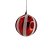 Bolas Natalinas - Vermelho / Branco - Cromus Natal - 6 unidades - Rizzo - Imagem 1
