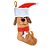 Bota Natalina de Cachorro - Marrom, Vermelho e Branco 54 cm - Cromus Natal - 1 unidade - Rizzo - Imagem 1