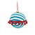 Bola de Natal Azul Branca e Vermelha - Vintage - ø 8 cm - 6 unidades - Cromus - Rizzo - Imagem 1