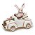 Enfeite de Páscoa Carro com Coelho - 25cm x 20cm x 30cm - Linha Tartufo - Cromus Páscoa - Rizzo - Imagem 1