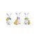Coelhos Decorativo Resina C/Pintinhos -  3 Unidades -  Cromus - Imagem 1