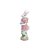 Resina Decorativa de Páscoa Coelha com Roupa de Lã - Rosa - 1 unidade - Cromus - Imagem 1