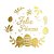 Adesivo "Feliz Páscoa com Ovos" - Ref.2066 - Hot Stamping - Dourado - 50 unidades - Stickr - Rizzo - Imagem 1