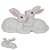 Enfeite de Páscoa em Resina Casal de Coelhos - Branco - 1 unidade - Rizzo - Imagem 1