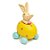 Coelho Decorativo Páscoa Carrinho Amarelo em Resina - Cromus - 01 un - Rizzo - Imagem 1