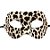 Máscara de Carnaval Veneziana Animal Print Onça - Mod 6857 - Marfim/Marrom - 01 unidade - Rizzo - Imagem 1