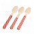 Pacote Colher Madeira - Chevron Vermelho - 14cm - 10 unidades - Rizzo - Imagem 1