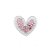 Aplique Coração Incolor Pérola Rosa - 5cm - 2 Un - Artegift - Rizzo - Imagem 1