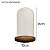 Cupula Redoma de Vidro Decorativa 11x16,5cm - Base Madeira Escura - 1 unidade - Rizzo - Imagem 3