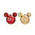 Kit Bolas Mickey HoHoHo Vermelho e Dourado 6cm - 06 unidades Natal Disney - Cromus - Rizzo - Imagem 1