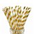 Canudo de Papel Nacarado Nude Brilhante Listra 20cm 20 Unidades - Imagem 1