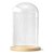 Cúpula Redoma de Vidro Decorativa - 11x16cm - Base Madeira Clara - 1 unidade - Rizzo - Imagem 1