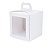 Caixa Mini Bolo com Visor Branca 19,5X19,5X20,5cm com 10 un. Cromus Profissional - Imagem 1