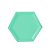 Bandeja Hexagonal Azul Tiffany 22cm 01 unidade Art Lille Rizzo - Imagem 1