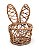 Cesta Coelho Decorativa em Madeira Marrom P 25x15x15cm - 01 unidade - Cromus Páscoa - Imagem 1
