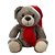 Urso de Pelúcia com Gorro - Cinza - 27cm  - 1 unidade - Cromus - Rizzo - Imagem 1