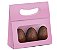 Mini Caixa Plus para Ovos com Visor Páscoa Rosa - 10 unidades - 13x5,5x13cm - Cromus Profissional - Rizzo Embalagens - Imagem 1