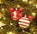 Bola Mickey Listras Branco e Vermelho 6cm - 06 unidades - Natal Disney - Cromus - Rizzo - Imagem 1