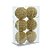 Bolas de Natal Crunch - Glitter Ouro - 8cm - 6 unidades - Cromus - Rizzo - Imagem 1
