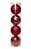 Bola com Arabesco Vermelho e Ouro 15cm - 04 unidades - Cromus Natal - Rizzo - Imagem 1