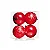 Kit Bolas Texturizado e Liso Vermelho 10cm - 04 unidades - Cromus Natal - Rizzo - Imagem 1