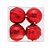 Kit Bolas Texturizadas Vermelho 10cm - 04 unidades - Cromus Natal - Rizzo - Imagem 1
