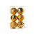Kit Bolas Texturizadas Losango Dourado 8cm - 06 unidades - Cromus Natal - Rizzo - Imagem 1