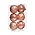Kit Bolas Texturizadas e Lisas Rose Gold 8cm - 06 unidades - Cromus Natal - Rizzo - Imagem 1