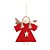Enfeite para Pendurar Anjo Olhos Fechados - Vermelho - 13cm - 1 unidade - Cromus - Rizzo - Imagem 1