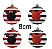 Kit Bola Mickey Silhueta Listras Vermelho e Preto 8cm - 04 unidades - Natal Disney - Cromus - Rizzo - Imagem 2