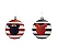 Kit Bola Mickey Silhueta Listras Vermelho e Preto 10cm - 02 unidades - Natal Disney - Cromus - Rizzo - Imagem 2