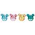 Kit Bola Mickey Azul e Rosa Glitter 8cm - 04 unidades - Natal Disney - Cromus - Rizzo - Imagem 1