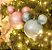 Kit Bola Mickey Azul e Rosa Glitter 10cm - 02 unidades - Natal Disney - Cromus - Rizzo - Imagem 1