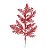 Galho Curto Folhas Glitter Vermelho 25cm - 01 unidade - Cromus Natal - Rizzo - Imagem 1