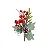 Galho Curto Folhas e Frutas Vermelhas Nevadas 20cm - 01 unidade - Cromus Natal - Rizzo Embalagens - Imagem 1