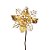 Flor Pétalas Vazadas Glitter Ouro 20cm - 01 unidade - Cristal Collection - Cromus Natal - Rizzo - Imagem 1