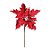 Flor Cabo Médio Poinsettia Vermelho e Branco 35cm - 01 unidade - Cromus Natal - Rizzo - Imagem 1