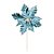 Flor Cabo Médio Poinsettia Azul com Glitter Ouro 45cm - 01 unidade - Cromus Natal - Rizzo - Imagem 1