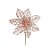 Flor Cabo Curto Vazada Poinsettia Rose Gold Glitter 20cm - 01 unidade - Cromus Natal - Rizzo - Imagem 1