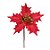 Flor Cabo Curto Poinsettia Vermelho Veludo Frutos Glitter 20cm - 01 unidade - Cromus Natal - Rizzo - Imagem 1