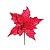 Flor Cabo Curto Poinsettia Vermelho Veludo com Glitter 30cm - 01 unidade - Cromus Natal - Rizzo - Imagem 1