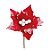 Flor Cabo Curto Poinsettia Vermelho e Branco 20cm - 01 unidade - Cromus Natal - Rizzo - Imagem 1