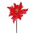 Flor Cabo Curto Poinsettia Vermelha com Borda Ouro Glitter 30cm - 01 unidade - Cromus Natal - Rizzo - Imagem 1