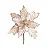 Flor Cabo Curto Poinsettia Nude Veludo Glitter Ouro 30cm - 01 unidade - Cromus Natal - Rizzo Embalagens - Imagem 1