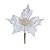 Flor Cabo Curto Poinsettia Branco com Glitter 15cm - 01 unidade - Cromus Natal - Rizzo - Imagem 1
