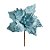 Flor Cabo Curto Poinsettia Azul 20cm - 01 unidade - Cromus Natal - Rizzo - Imagem 1