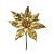 Flor Cabo Curto Dourado com Glitter 25cm - 01 unidade - Cromus Natal - Rizzo - Imagem 1
