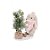 Esquilo Bege e Rosa com Pinheiro 24cm - 01 unidade - Eucalipto - Cromus Natal - Rizzo - Imagem 1
