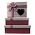 Conjunto Caixa de Papel para Presente Laço Rosa com Visor Coração - Kit 3 Unidades - Rizzo Confeitaria - Imagem 1
